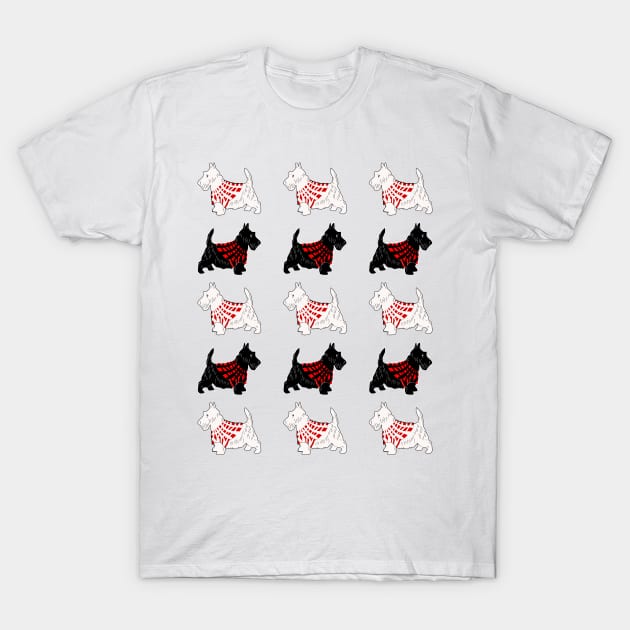 Cute Scottish Terrier Pattern T-Shirt by SandraKC